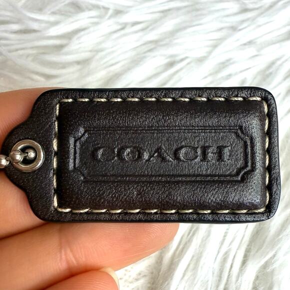1.5" COACH Brown Fob Bag Charm Hang tag Hangtag - Picture 1 of 2